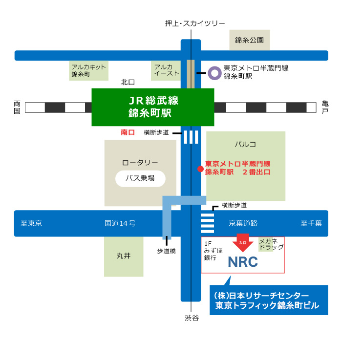 NRCへのアクセス（東京）